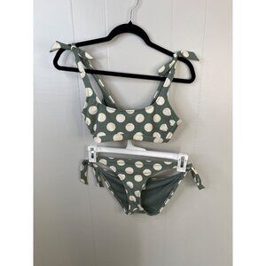 Xhilaration Womens Polka Dot Bikini Swimsuit Set With Tie Straps